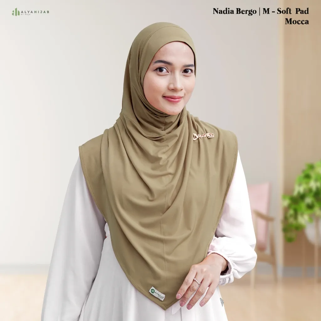 ALYAHIJAB - Nadia Bergo Size M (Softpad) | Hijab Bergo Instan Jersey High Quality