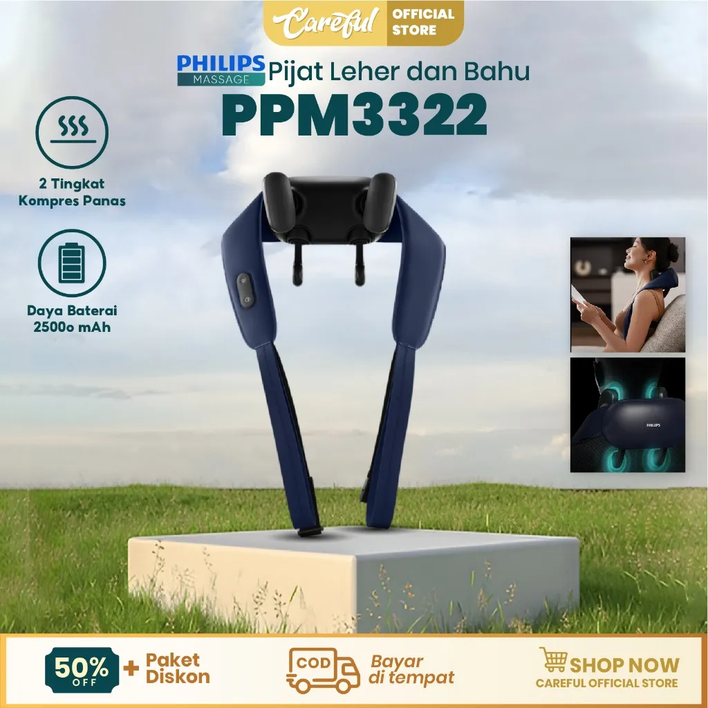 Philips massager PPM3322 Neck Pijat Bahu Dan Leher neck pijat Relax your shoulders