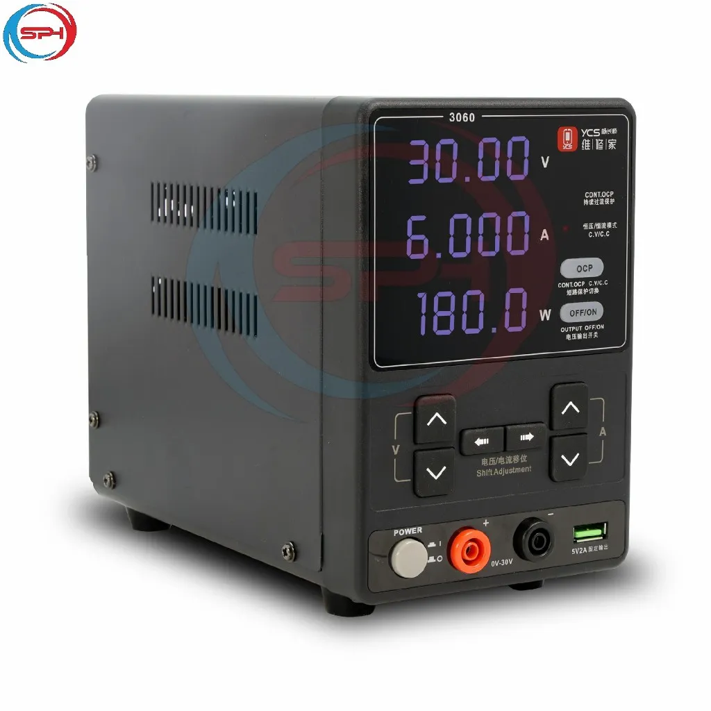 YCS 3060 POWER SUPPLY 30V/6A ORIGINAL - YCS 3060 Power Supply 30V 6A 180W High-Power for Mobile Phones Maintenance DC Ammeter Burning Machine Short Circuit Repair tools - Repairer stabilized power supply 3060