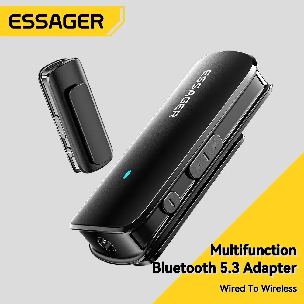 Essager Multifungsi Bluetooth 5.3 Adaptor Headset Bluetooth Adapter Pembaca Kartu TF Multifungsi