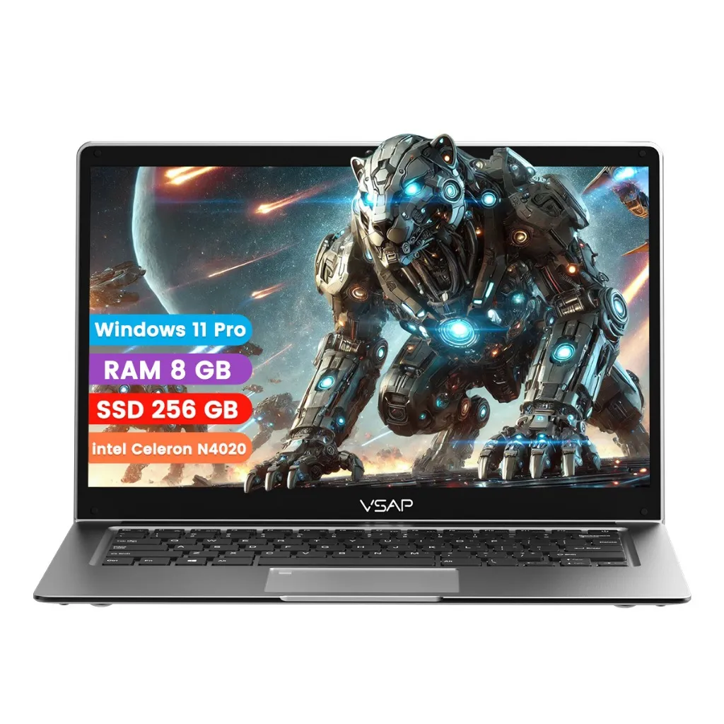 Laptop intel Celeron N4020 8GB RAM 256GB SSD 14 In Windows 11 Pro 1920 x 1080 px