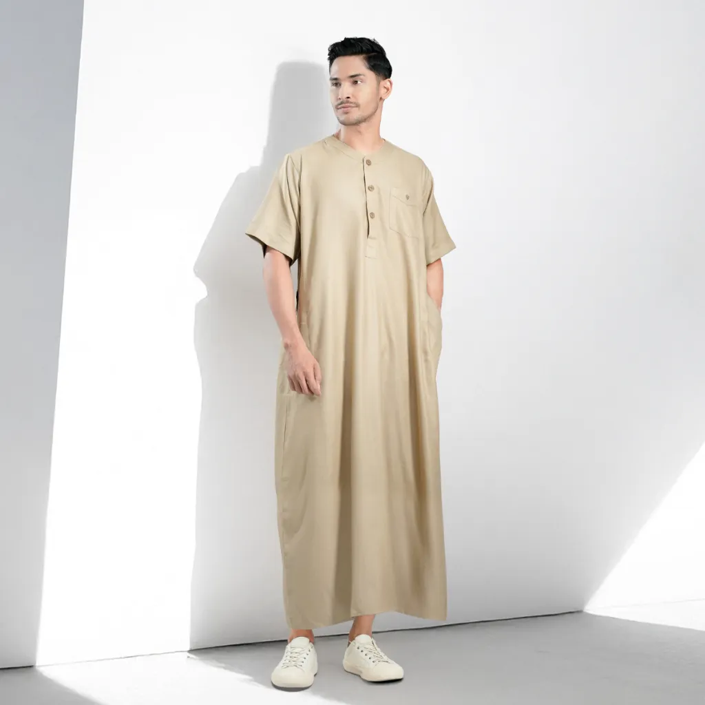 Muslimadani Jubah Dewasa SYAFIQ Gamis Pria Lengan Pendek
