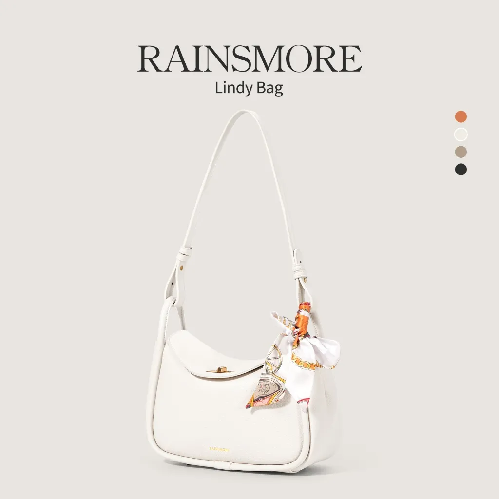 RAINSMORE Tas Selempang/Bahu PU Wanita, Kapasitas Besar untuk Pelajar & Kerja, Fashion Simpel & Serbaguna