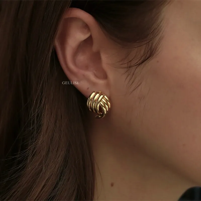 Geulise - DENISA EARRING | Anting Gold Classic Minimalis Classic Silver Earring Aksesoris Anting Hijab