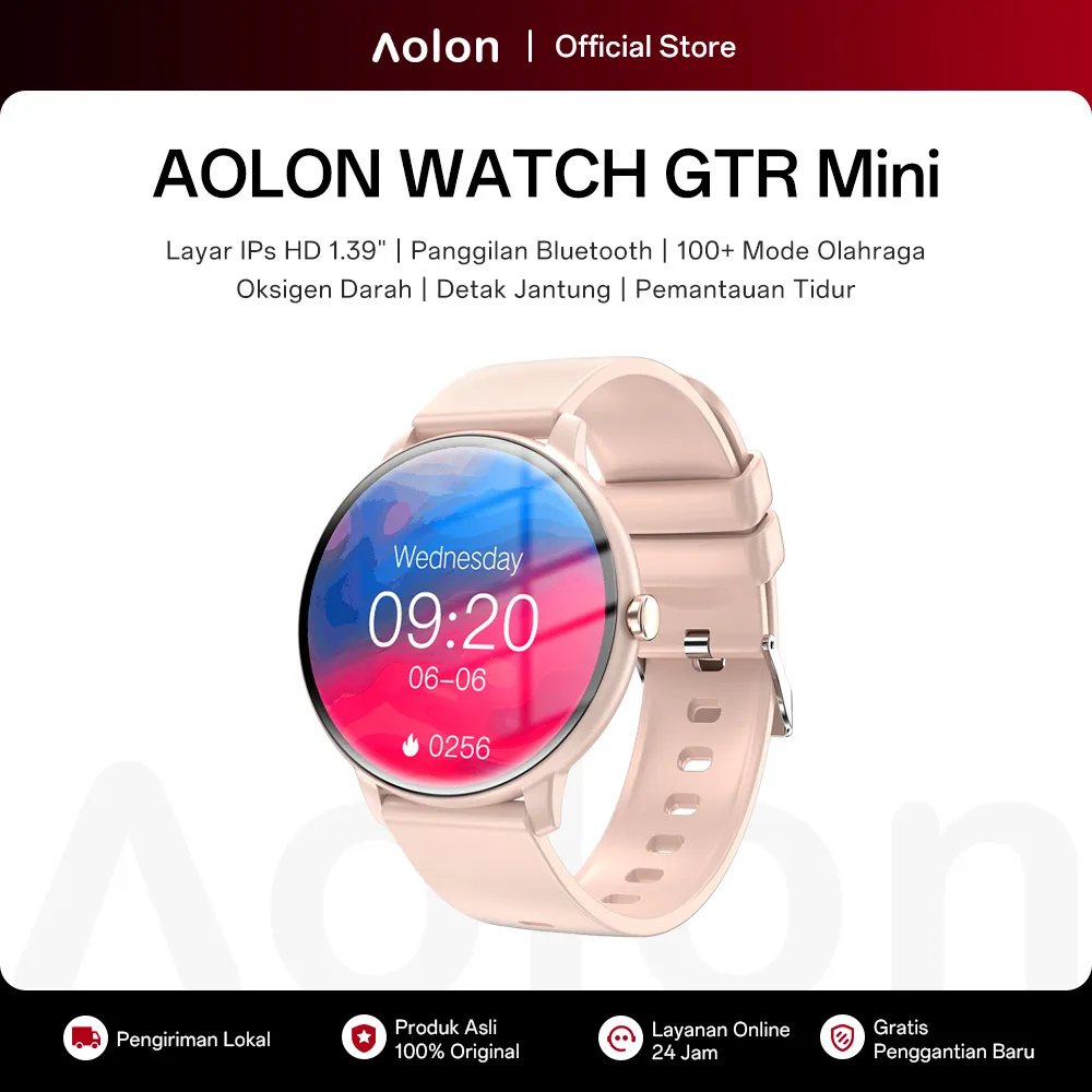 Aolon GTR Mini Smartwatch Jam Running Pria Pace Bluetooth Call Pedometer Pria/Wanita Game Multi-Sport Mode Jam Tangan Pintar 2024 New
