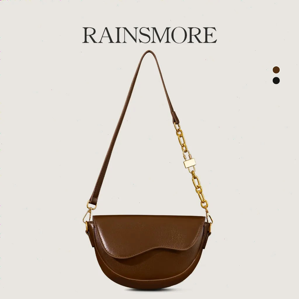 Tas Selempang Wanita Gaya Retro Populer, Desain Unik, Model Saddle Bag, Fashion Terbaru & Mudah Dipadukan