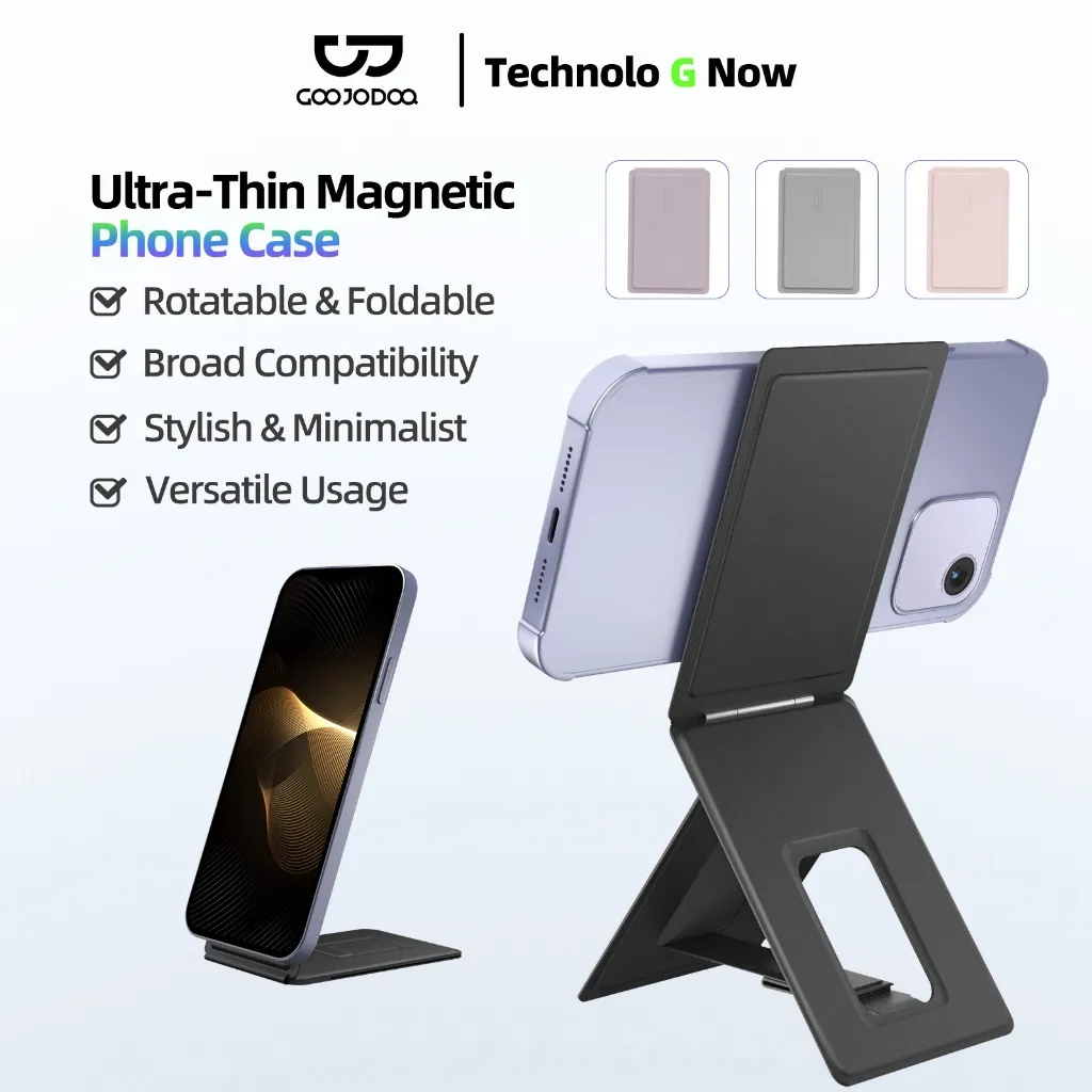 Goojodoq Magnetic Phone Stand Holder Adjustable Tripod for iPhone 16/15/14/13/12 Android Phone