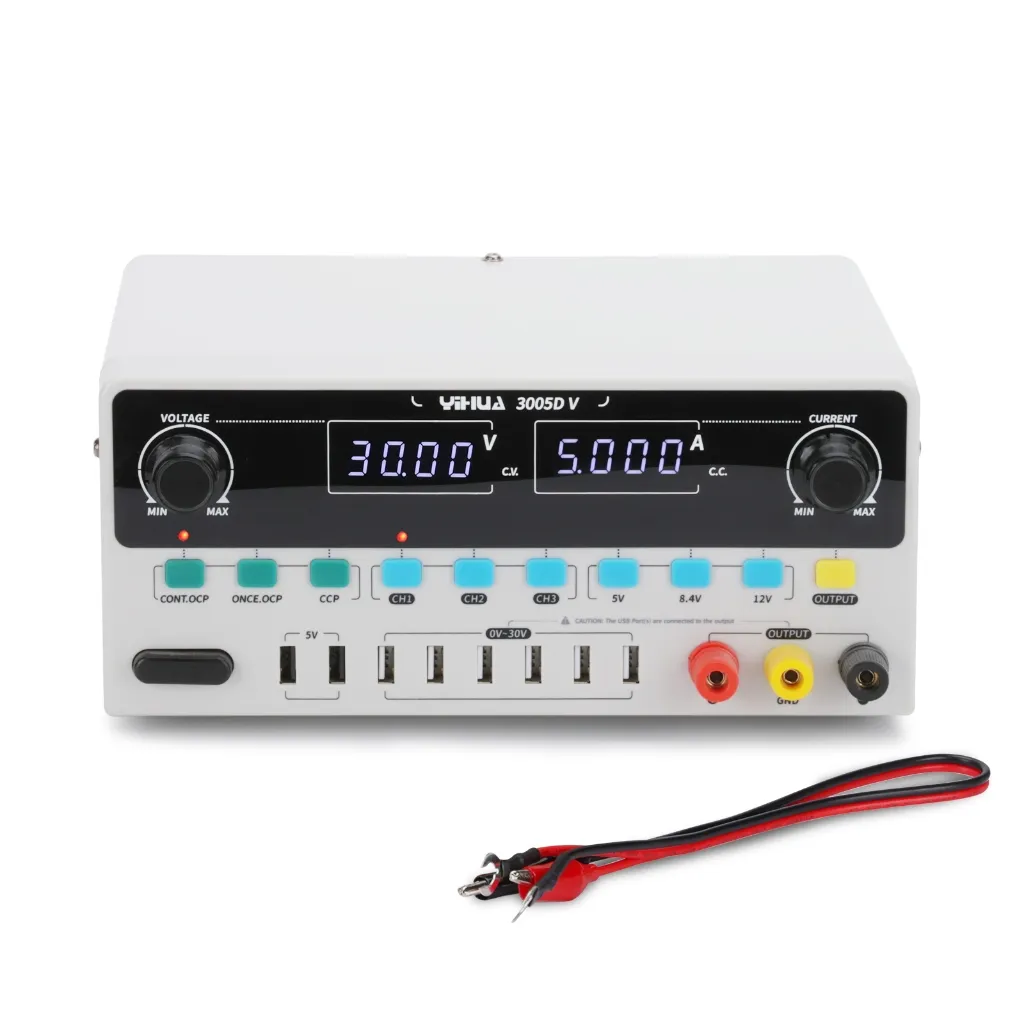POWER SUPPLY YIHUA 3005D-V 30V 5A WITH USB FAST CHARGES INTERFACE ORIGINAL