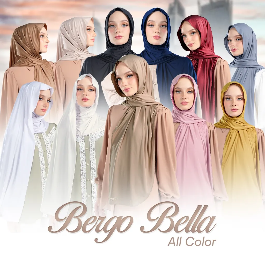 MANDJHA Bella Shawl Pashmina Instan Oval ALL Colour By IVAN GUNAWAN - Jilbab Hijab Pashmina ORIGINAL MANDJHA
