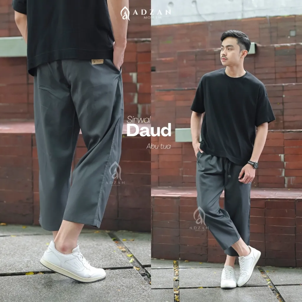 Adzan Moslem - Celana Sirwal Pria Daud Hitam