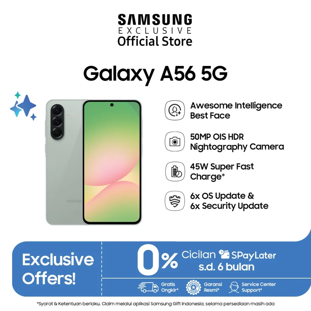 Samsung Galaxy A56 5G 12/256GB - Awesome Olive | Galaxy AI | 50MP Camera | 45W Super Fast Charge