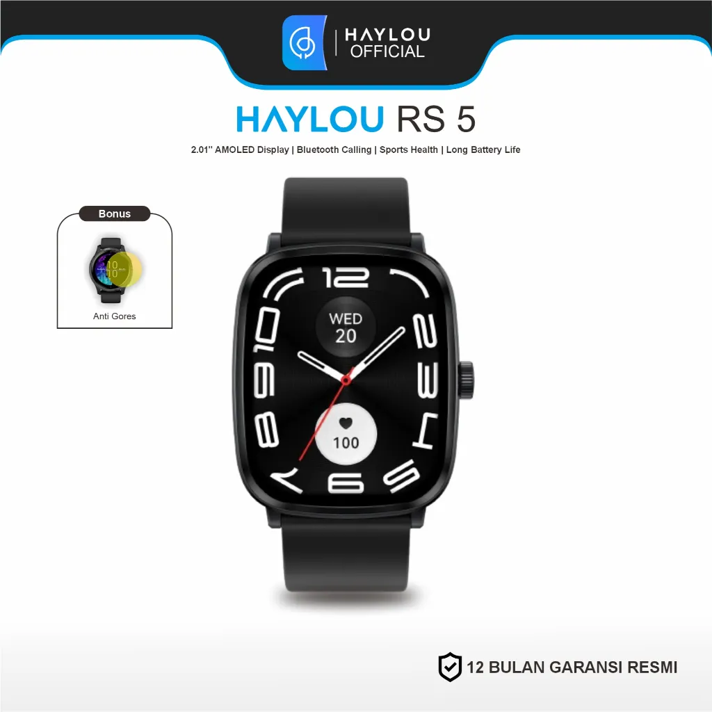 Haylou RS5 LS19 amoled Smartwatch Stylish dengan Fitur BT call Sp02