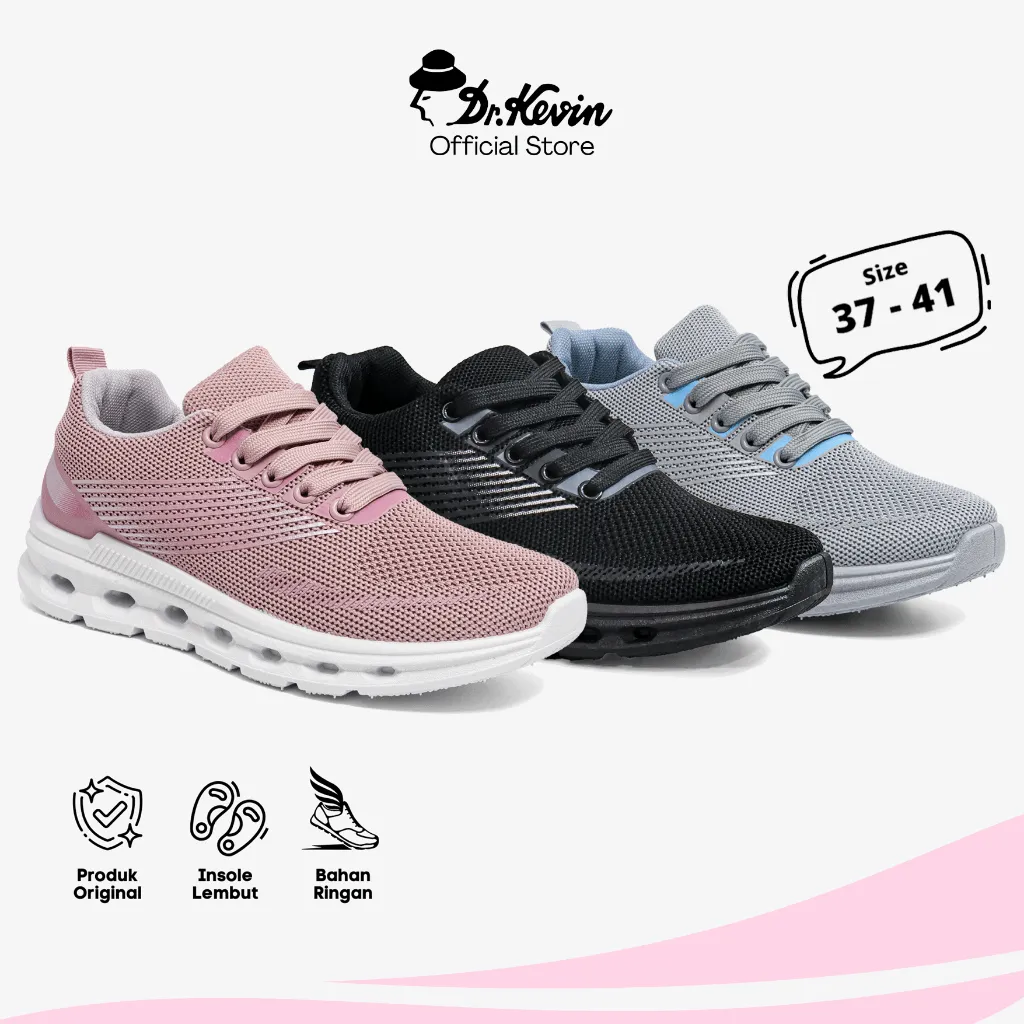 LIMITED STOCK Dr. Kevin Sepatu Olahraga Sport Wanita Sneakers Rajut Tali 589-088