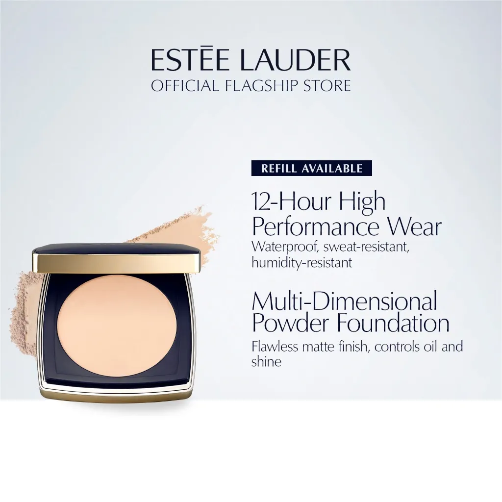 Estee Lauder Double Wear Stay-in-Place Matte Powder Foundation • Refillable | Makeup Compacts & Powder, 12H Wear Oil-Control Waterproof Medium to Full Coverage Powder Foundation Matte Finish