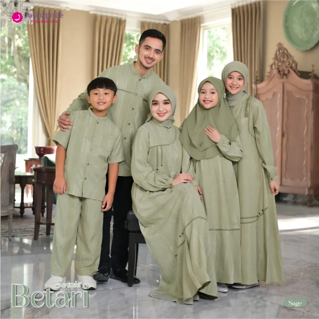Rauna Pride - Baju Keluarga Muslim - Sarimbit Betari Sage