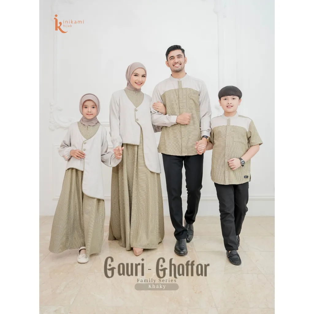 IniKami Gauri Ghaffar Sarimbit Keluarga 2026 Lebaran Premium Lembut Adem Jatuh Sempurna Terbaru