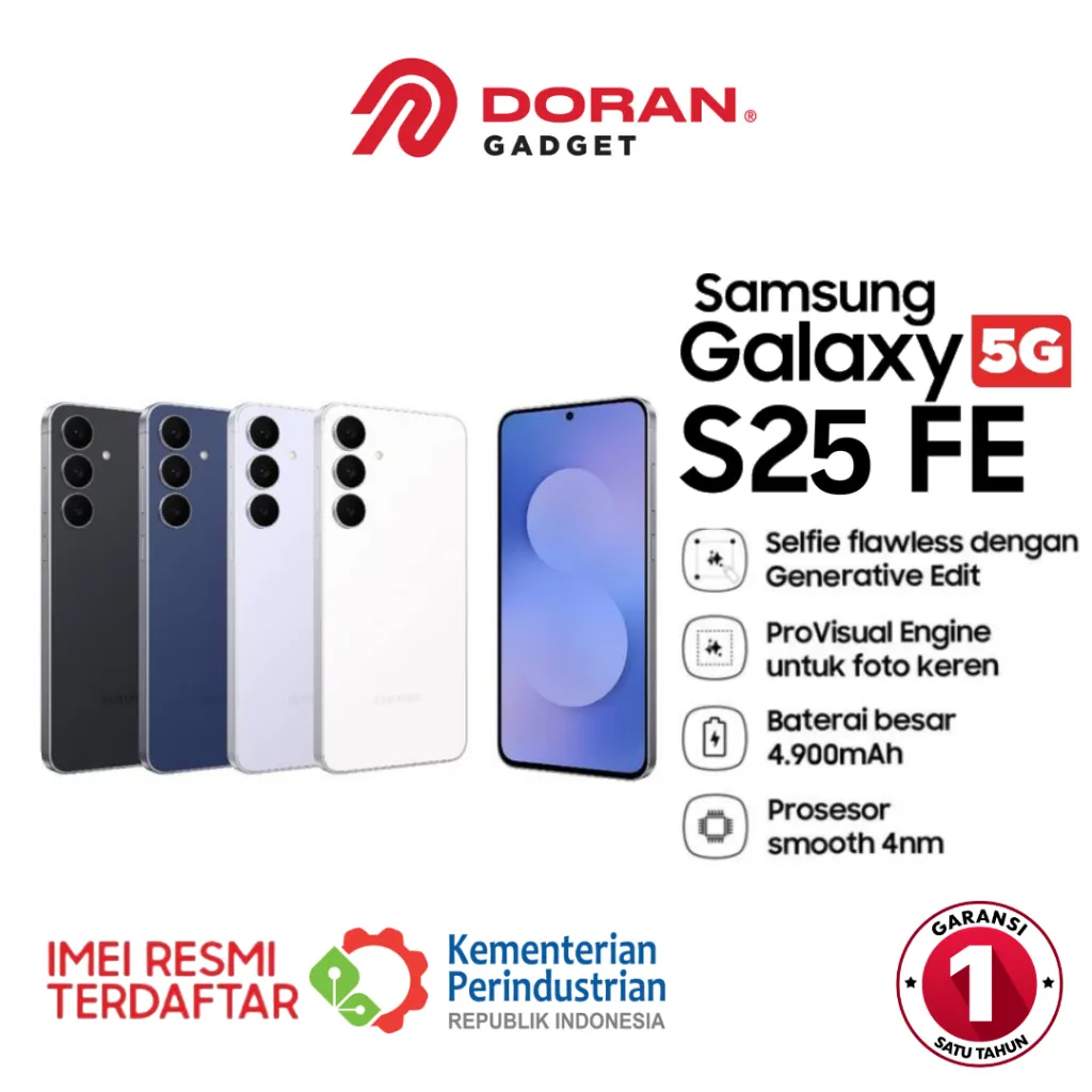 Samsung Galaxy S25 FE 8/128GB 8/256GB 8/512GB RAM 8GB ROM 128GB 256GB 512GB - Garansi Resmi 1 Tahun