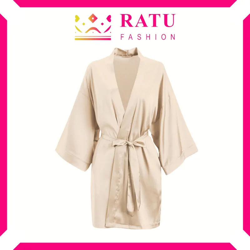 Ratu Fashion Baju tidur Kimono Set lace bahan satin AsCalor Sutra BT004