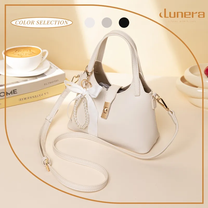 LUNERA Tas Wanita Sophia Charm Bag Tas Selempang Anggun dan Desain Lock