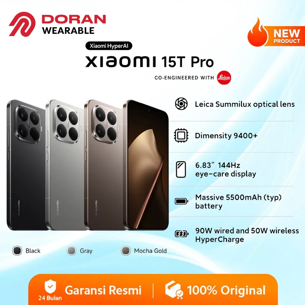 Xiaomi 15T Pro (12/512GB) | Leica Summilux optical lens Dimensity 9400+ | 6.83" 144Hz eye-care display | Massive 5500mAh
