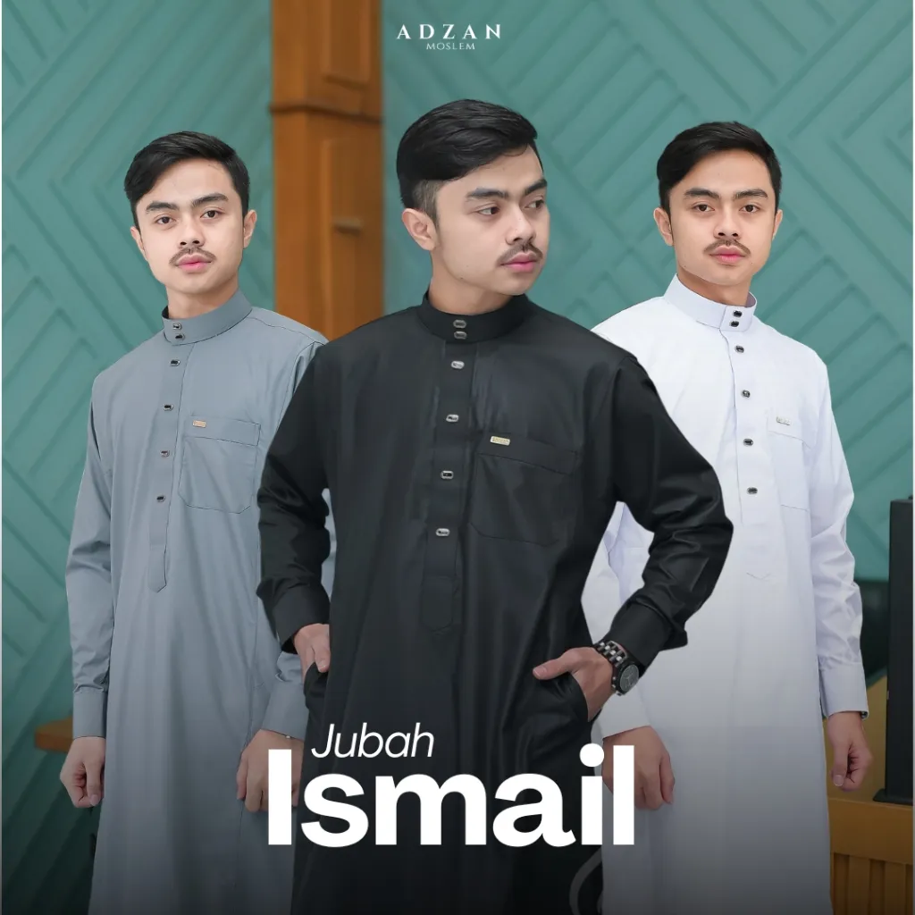 Adzan Moslem - Jubah Gamis Thobe Slimfit Pria Ismail Warna Biru Langit