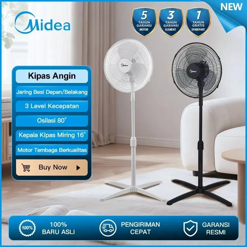 Midea 16inches Kipas Angin ‌berdiri Electric Fan MFS160M0BDK/MFS160M0BDW