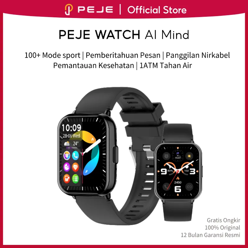 PEJE SmartWatch AI Mind Fashionable 100+ Sport Modes Waterproof Health Management  Bluetooth Call