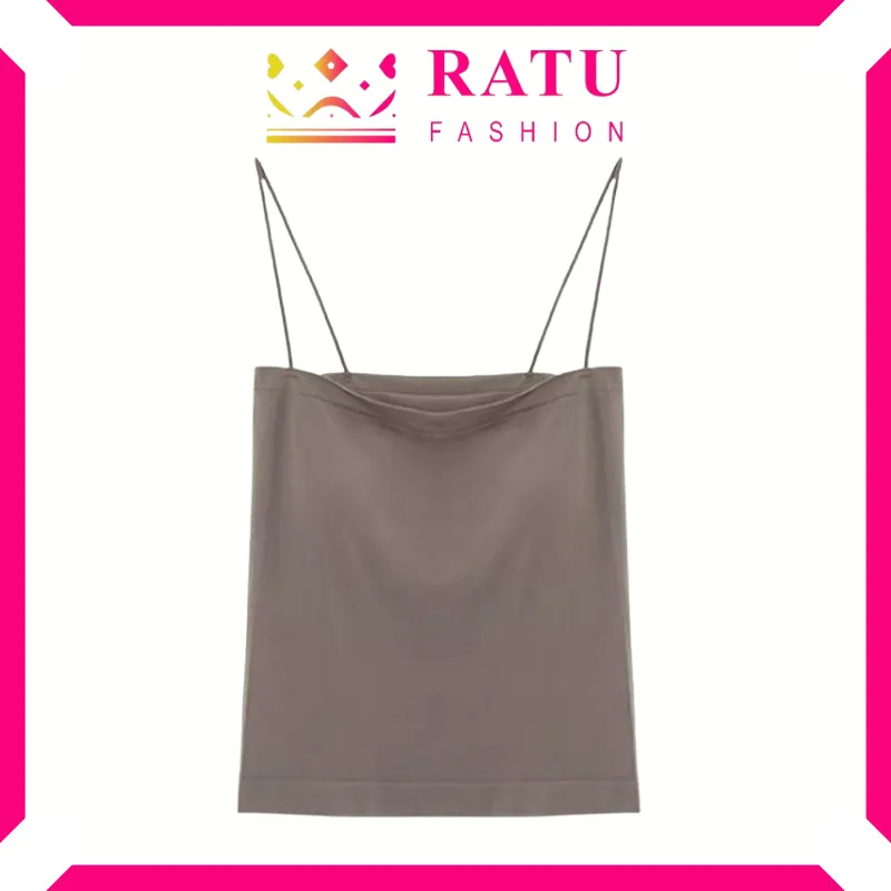 Ratu Fashion Tanktop Polos Bra With Cup Basic Wanita Square Spaghetti BR513