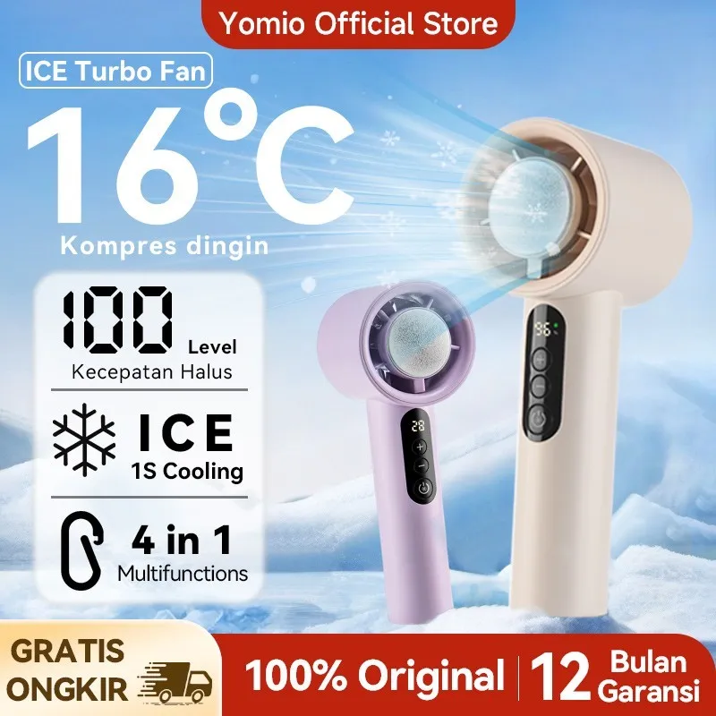 YIOMIO Kipas Turbo Fanatic  High-speed 100 Gear mendinginkan Wind kipas angin Mini Fan Digital Display fan  Cooling Fan