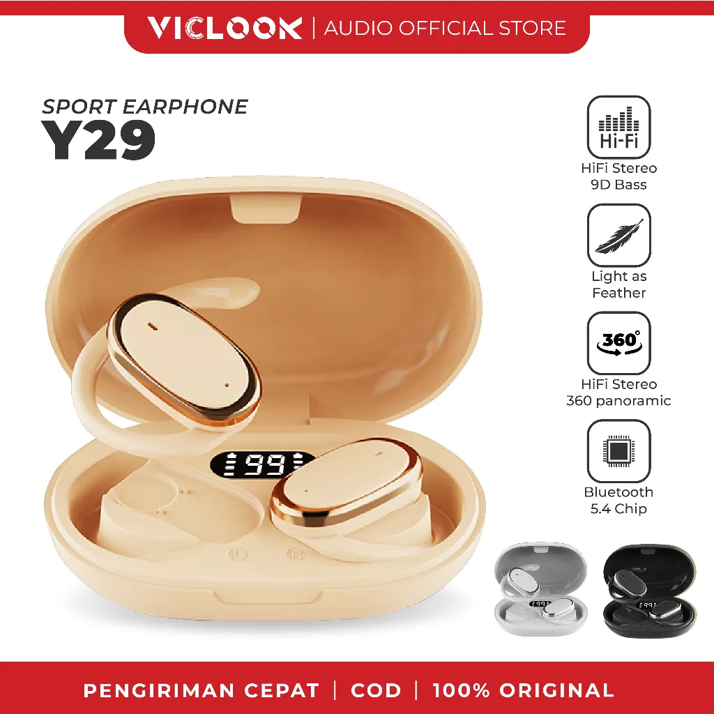 VICLOOK OWS Open Ear True Wireless Earbuds IPX4 Dual Low Latency Sports headphones