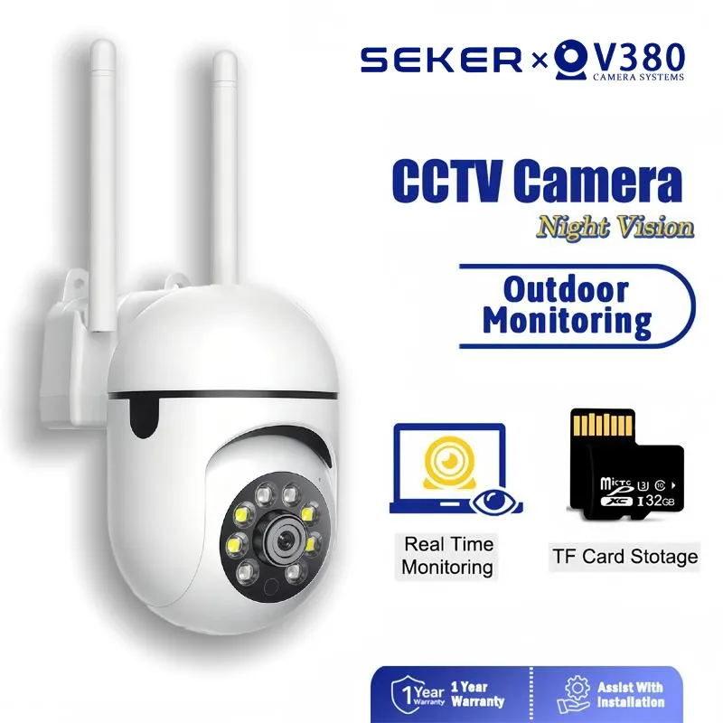 V380 Pro CCTV Dual Lens Outdoor Wifi CCTV Kamera Human Tracking IP66 Weather-Proof CCTV Kamera