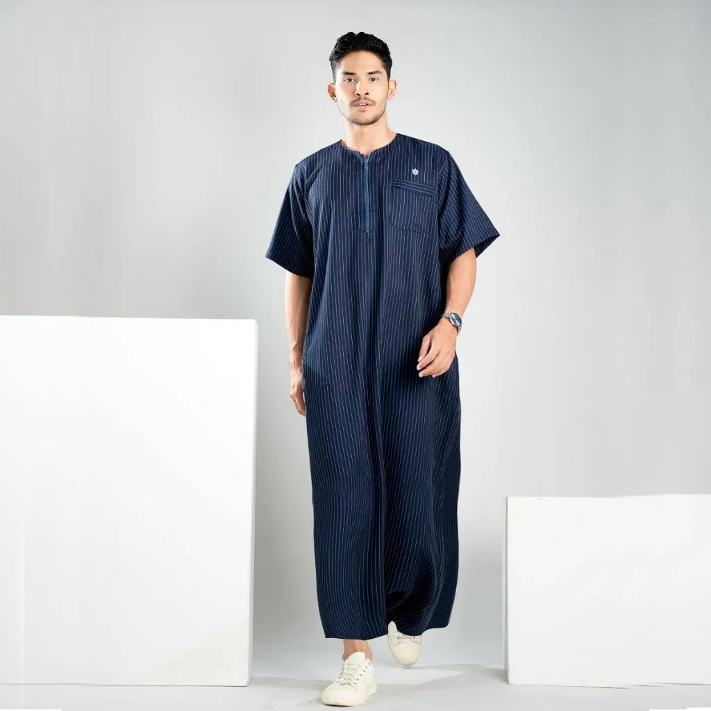 Muslimadani Jubah Dewasa SYAMIL Gamis Pria Lengan Pendek