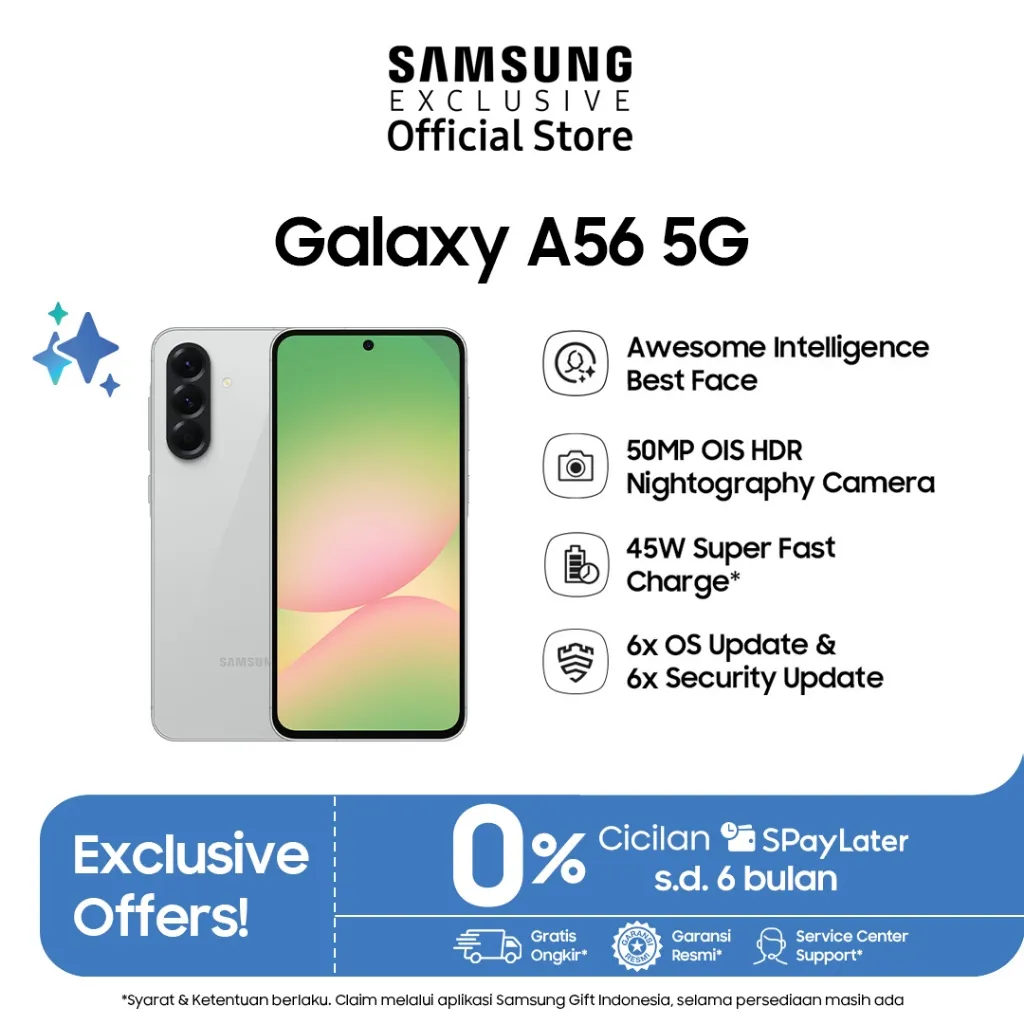 Samsung Galaxy A56 5G 8/256GB - Awesome Light Gray | Galaxy AI | 50MP Camera | 45W Super Fast Charge