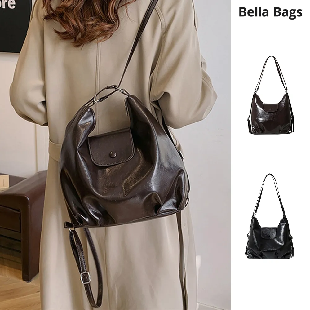 Tas Selempang Wanita Terbaru Korea Kulit Sintetis Tebal Totebag Bouble Improt Ransel