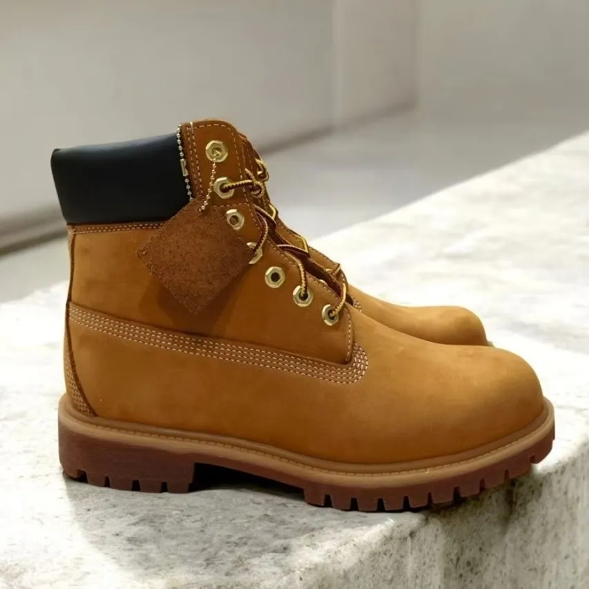 Sepatu Boots Pria Prem Wheat YELLOW Waterproof Boots Genuine Leather nubuck