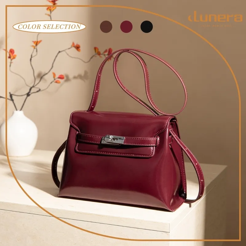 Lunera Tas Selempang Wanita Kirana Sling Bag Elegant Glossy Shoulder Bag Wanita Kekinian