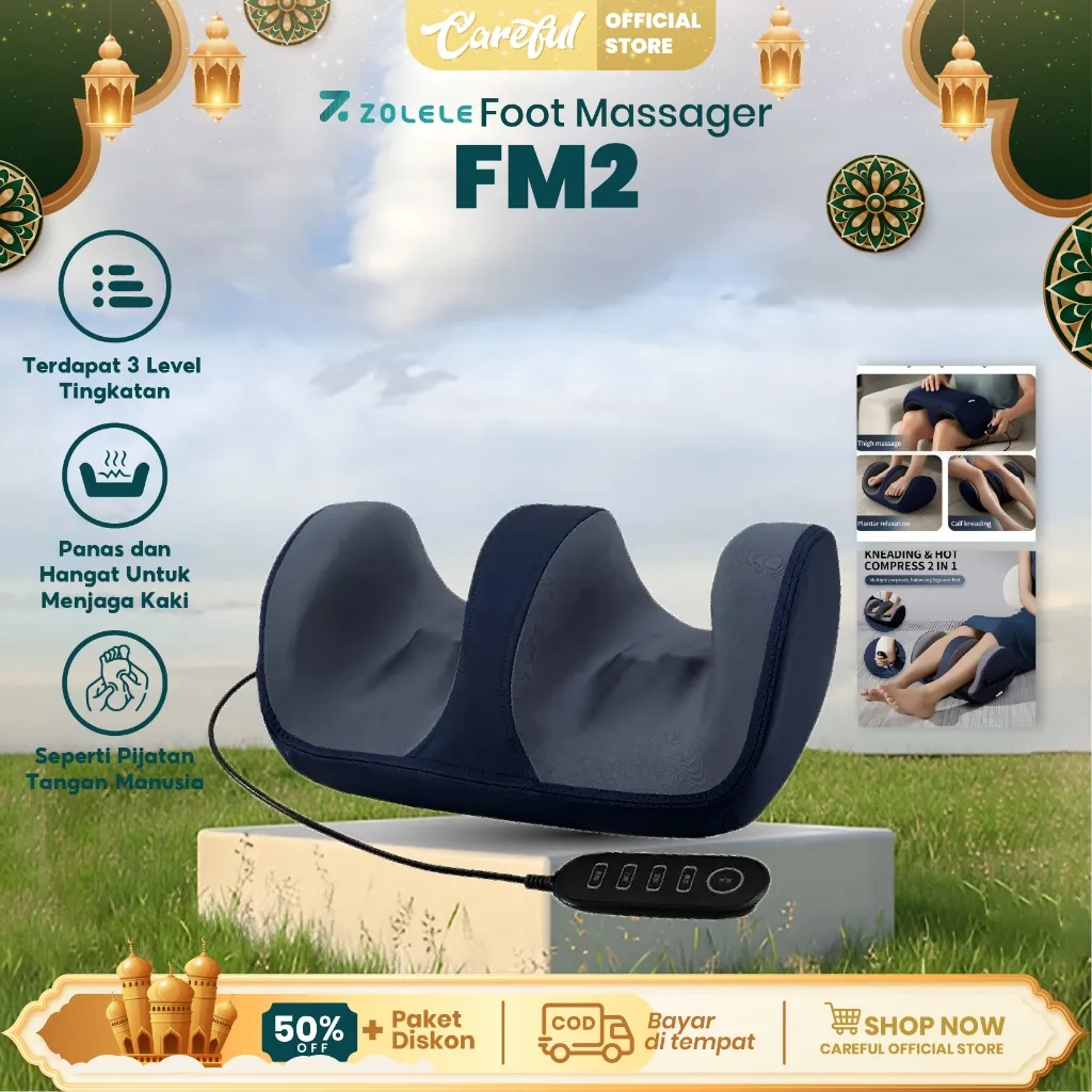 (COD)ZOLELE Massage FM2 Mesin Pemijat Kaki Pijat Kaki Sepenuhnya Otomatis Terapkan Kompres Panas