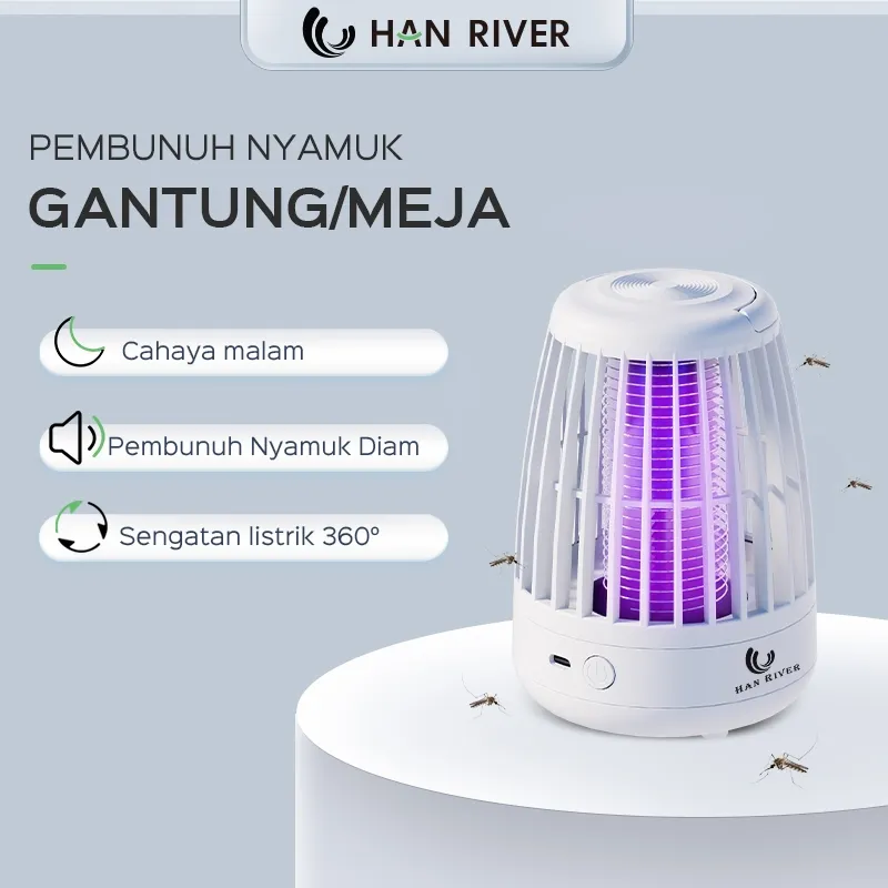 HAN RIVER Lampu nyamuk MOSQUITO KILLER SINAR UV Perangkap nyamuk sengatan listrik yang cerdas
