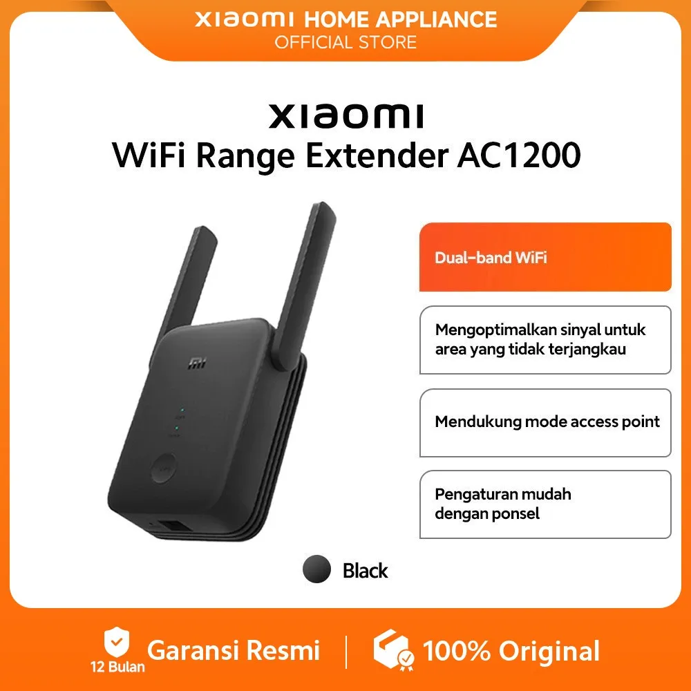 Xiaomi Mi WiFi Range Extender AC1200 | Berkecepatan Tinggi | Koneksi Stabil | Pengaturan Mudah [ Official Store ]