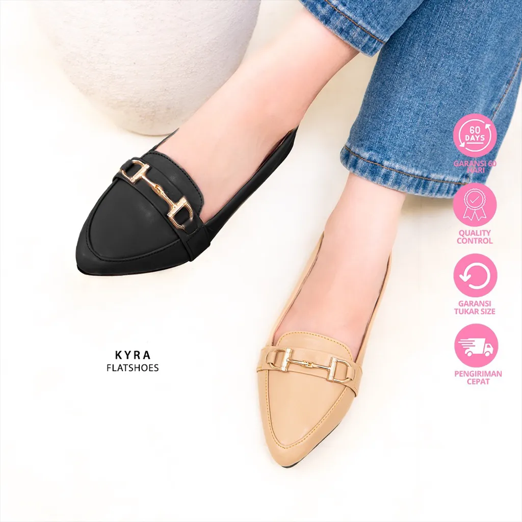 Bellashoesjkt Kyra Flatshoes Sepatu Kerja kuliah wanita casual