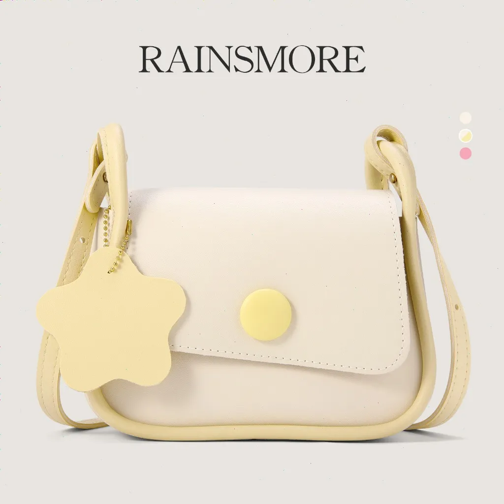 RAINSMORE Tas Kotak Kecil Desain Eksklusif dengan Permainan Warna Edisi, Tas Selempang dalam Nuansa Warna Pastel Makaron