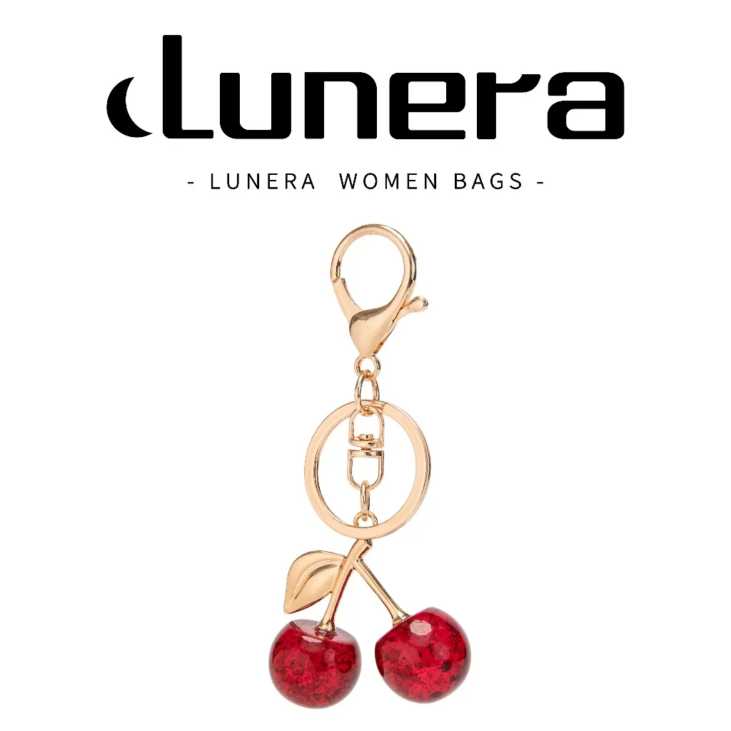 LUNERA Gantungan Tas Cherry Lucu Elegan Gradasi Premium