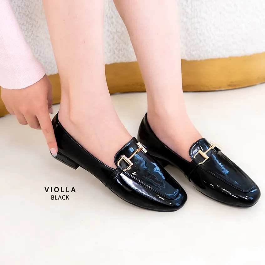 Bellashoesjkt Violla Flatshoes Kantor Glossy Wanita Daily