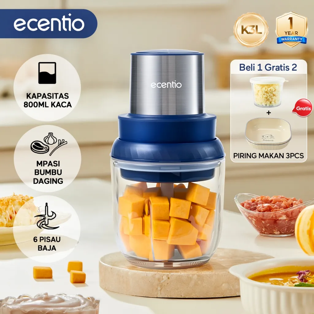 ecentio Blender MPASI 800ml Kapasitas 2 Speed Mutli Guna Food Processor Giling Daging Garansi 1 Tahun