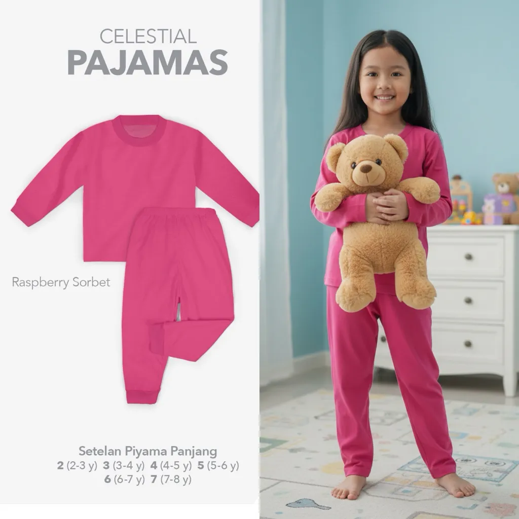 Piyama Dreamwear Big size Velvet junior Size 2-3-4-5-6-7-8-9-10th