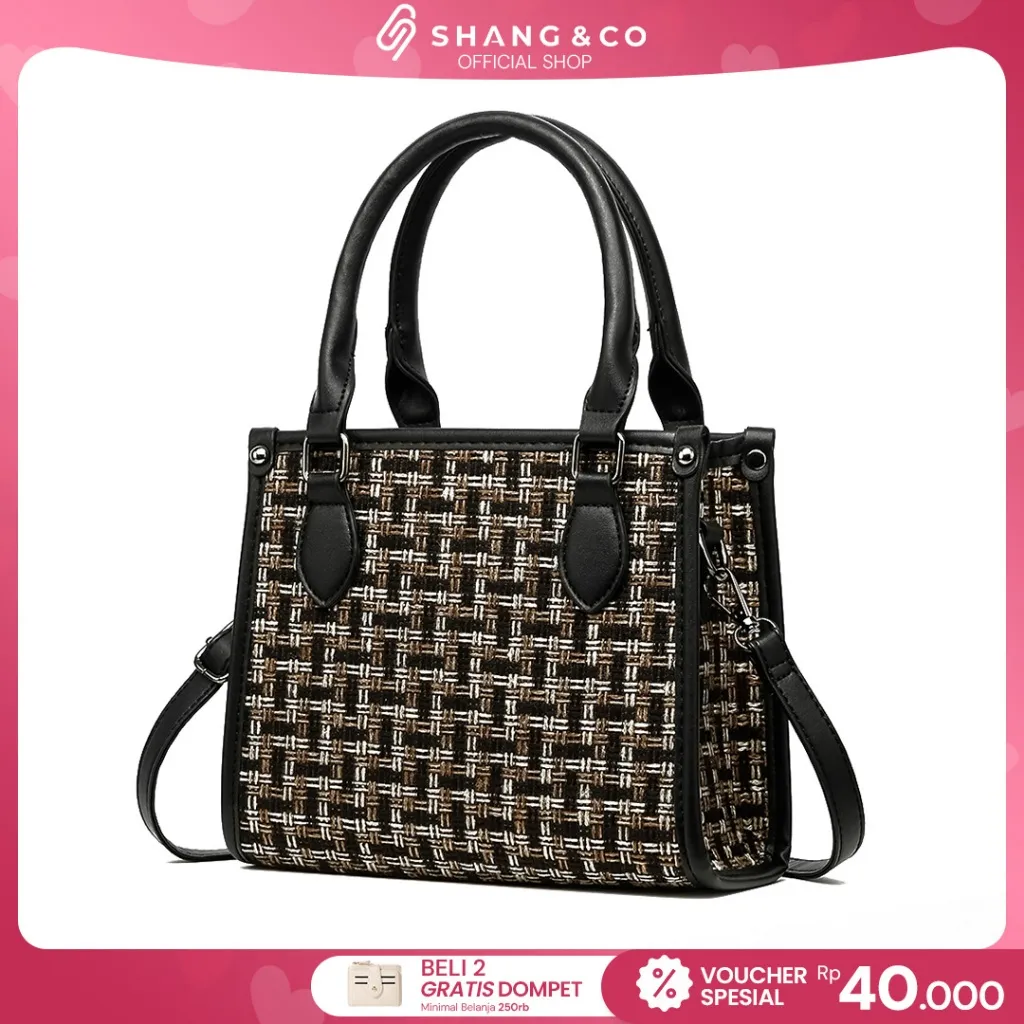 SHANGNCO Tas Selempang Wanita Augie Sling Bag Import Shoulder Bag Kekinian Hand Bag Trendy Branded