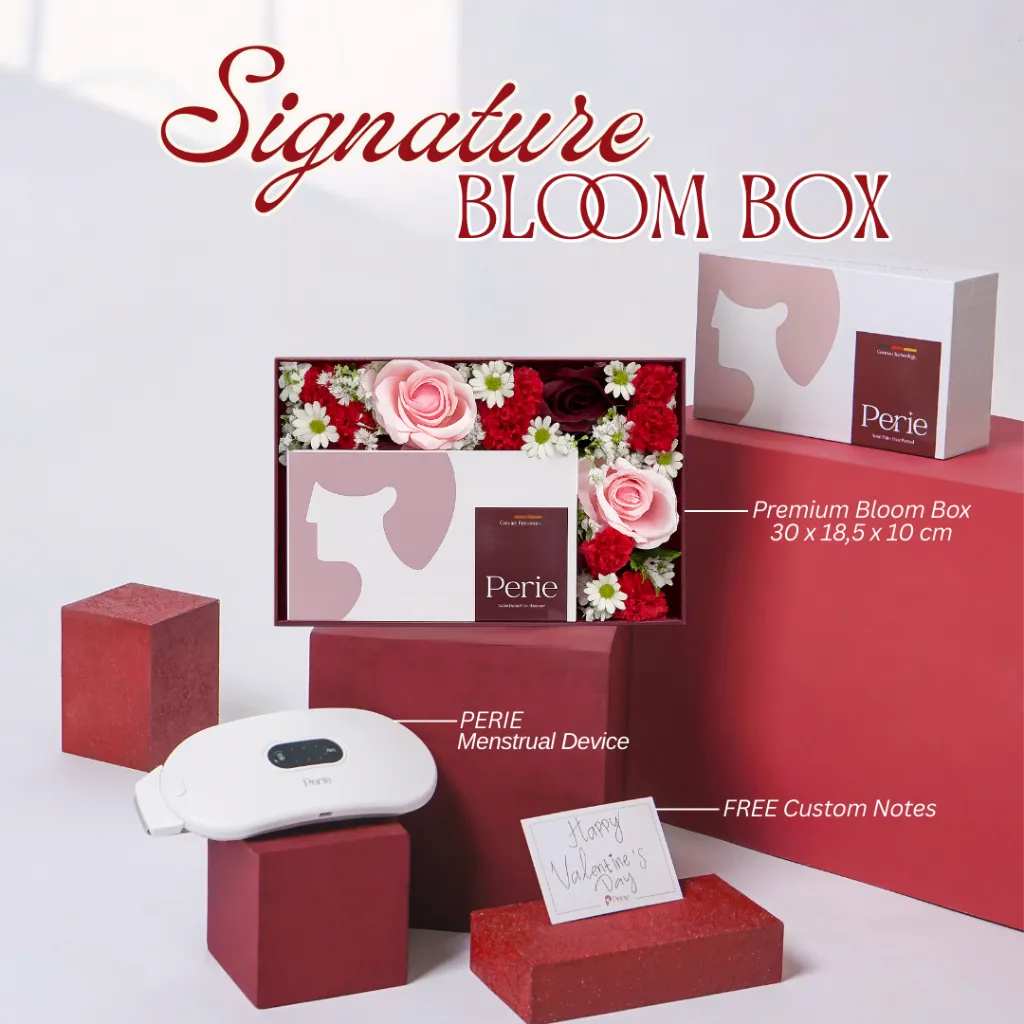(EDISI VALENTINE PO 2 HARI) PERIE - Signature Bloom Box Menstrual Device Alat Pereda Nyeri/Kram Menstruasi