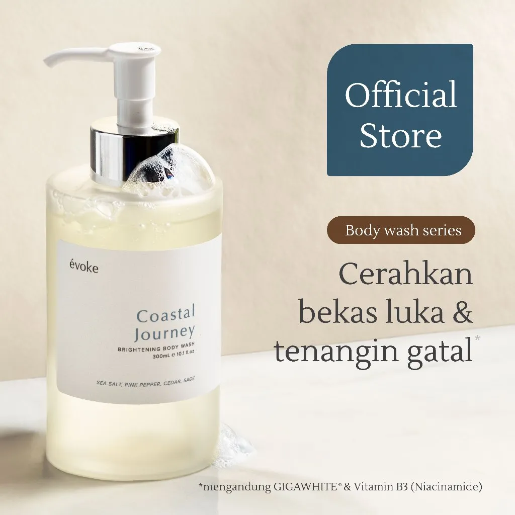 EVOKE Body Wash - Coastal Journey | Sabun Mandi/Sabun Koreng/Luka Kering/Gatal/Kulit Sensitif (300ml)