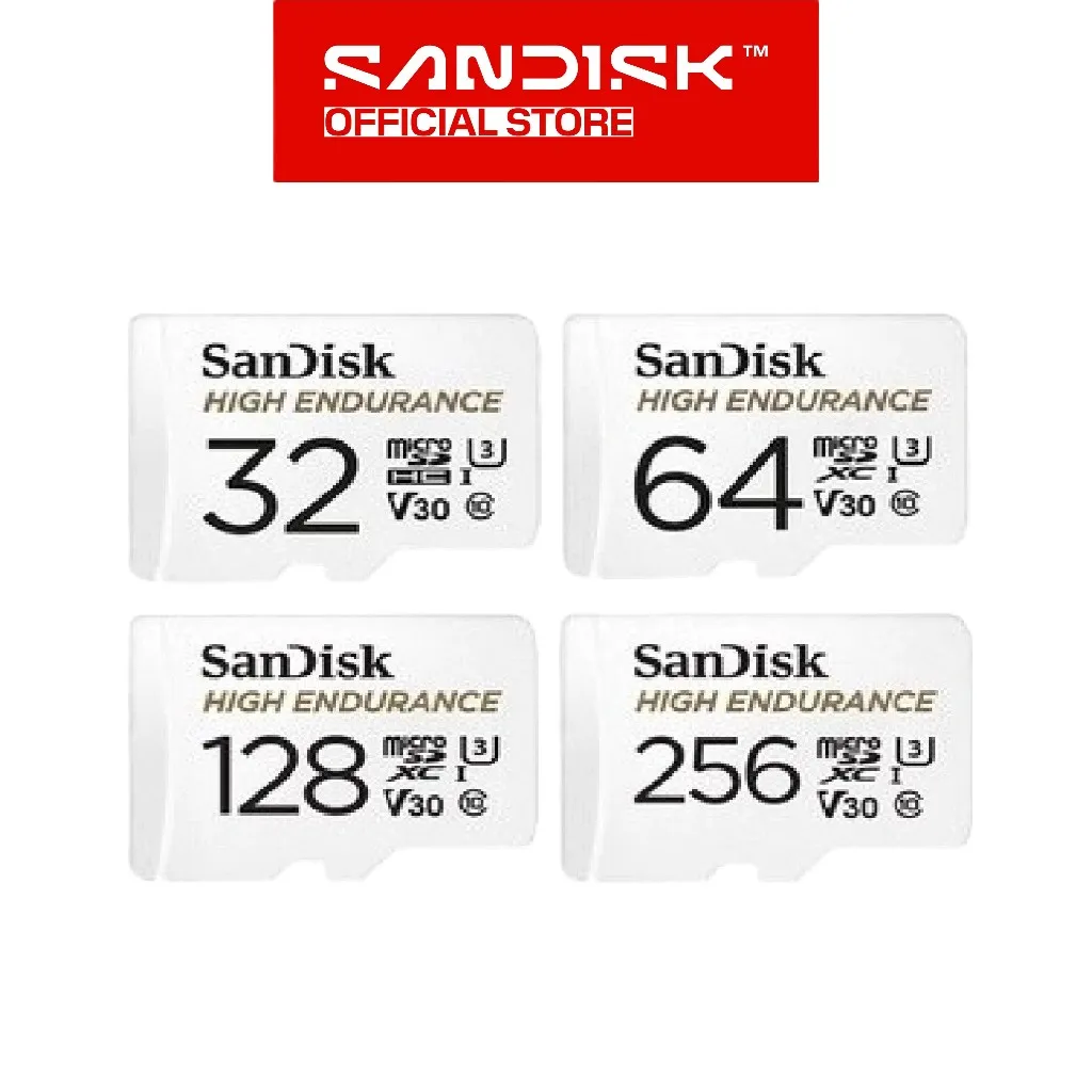 SANDISK microSDHC / microSDXC High Endurance 32GB / 64GB / 128GB / 256GB / 512GB for CCTV IP Cam Video Monitoring