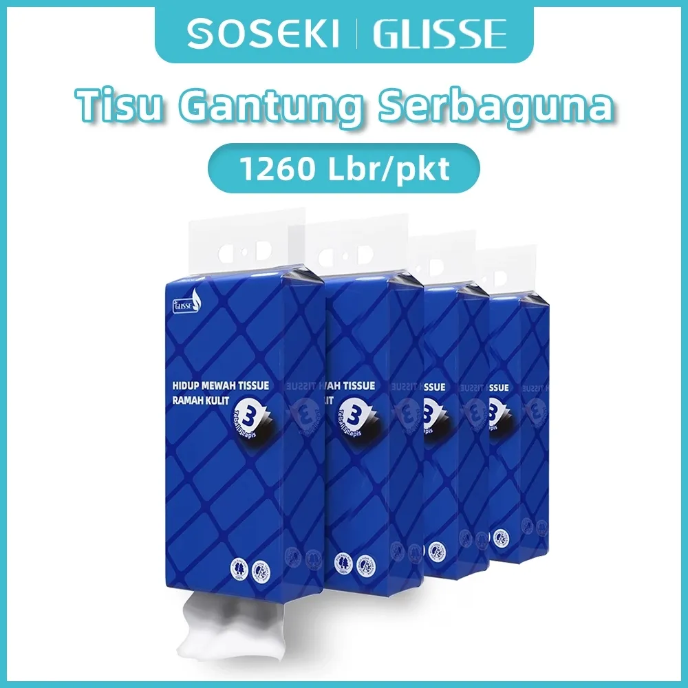 SOSEKI X GLISSE Tissue 5040 Sheets Hanging Tissue Paper One Pack Multi-Purpose Space-Saving